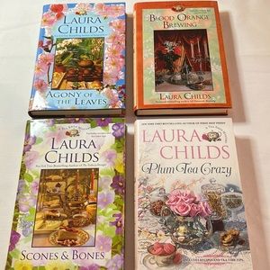 Laura Childs Mystery Books, Hardcovers, Set of 4